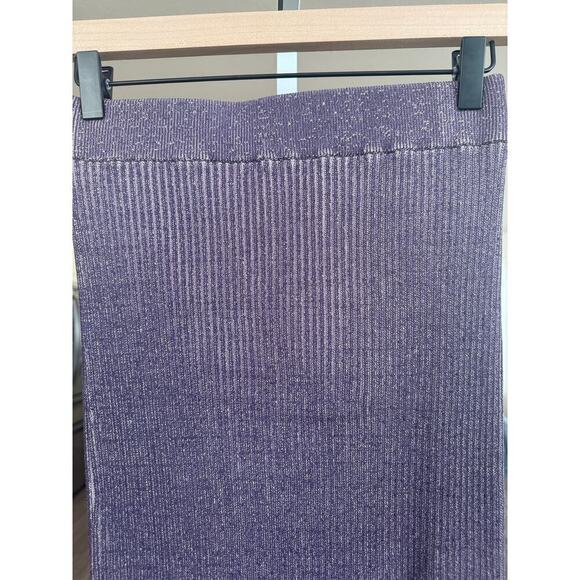 Le Ore Rimini Skirt Size S Purple Rib Knit Slit High Waist $189 retail - Picture 13 of 13